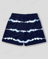 Plus Size Men's Blue Tie-Dye Stripe Geometric Print Sports Mesh Quick-Dry Shorts
